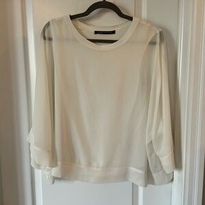 Zara Woman Black Label Sheer Blouse
